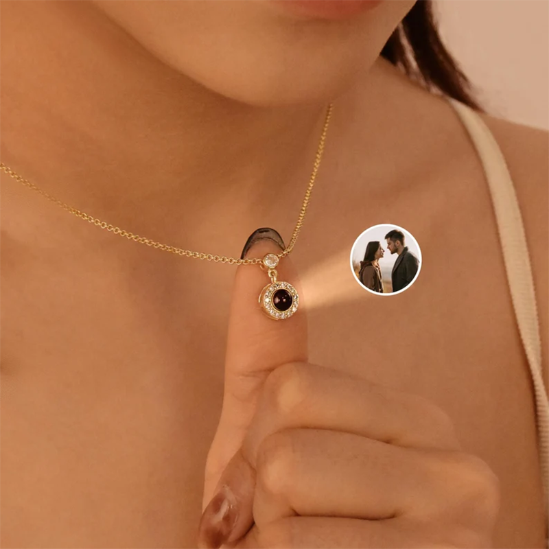 Birth Flower Necklace - DHQH Personalized Photo Birthday Stone Photo