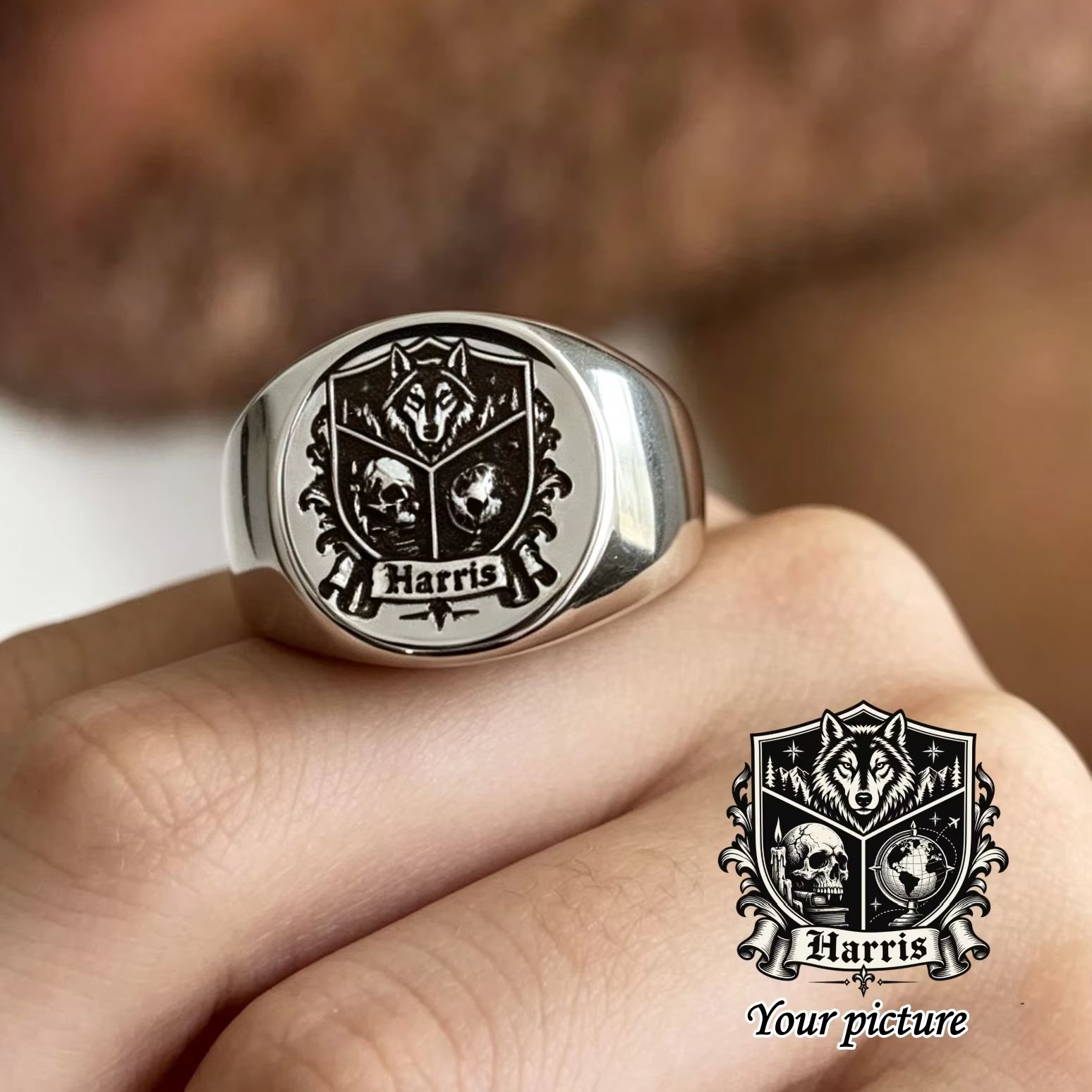 Custom Photo Signet Ring Perso - đánh giá và giá Initial Ring Custom