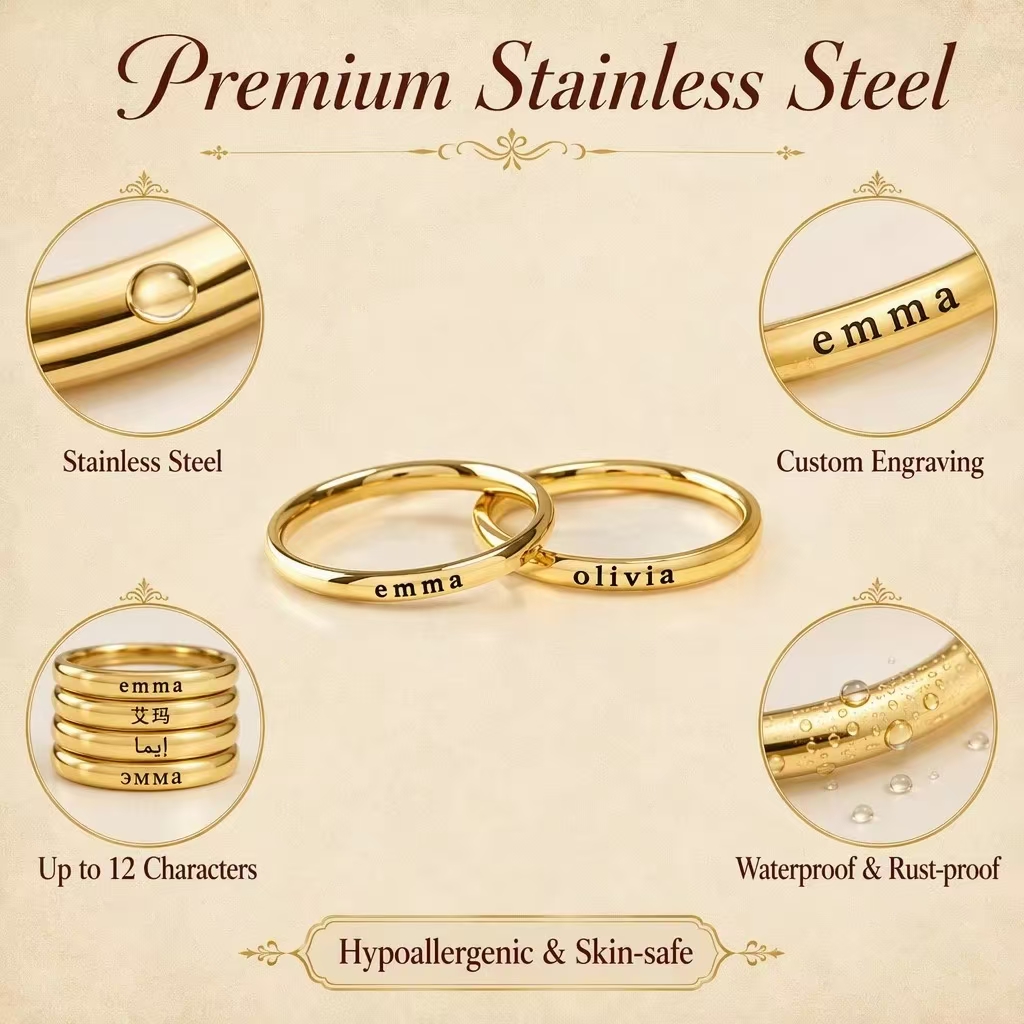 Personalized Engraved Name Rin - đánh giá và giá Initial Ring Custom